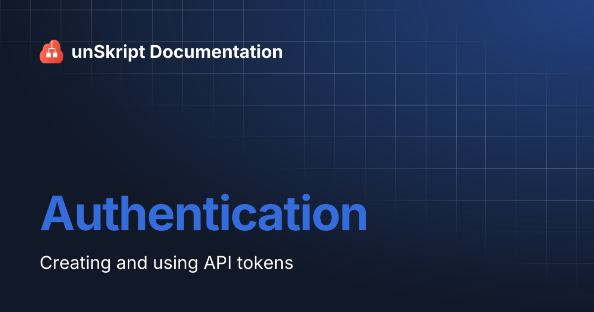 Authentication | unSkript Documentation